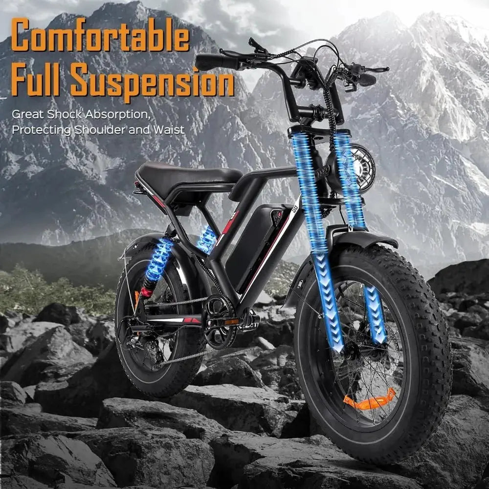 Adult Electric Bike: 1000/3000W Motor + 48V Removable Battery